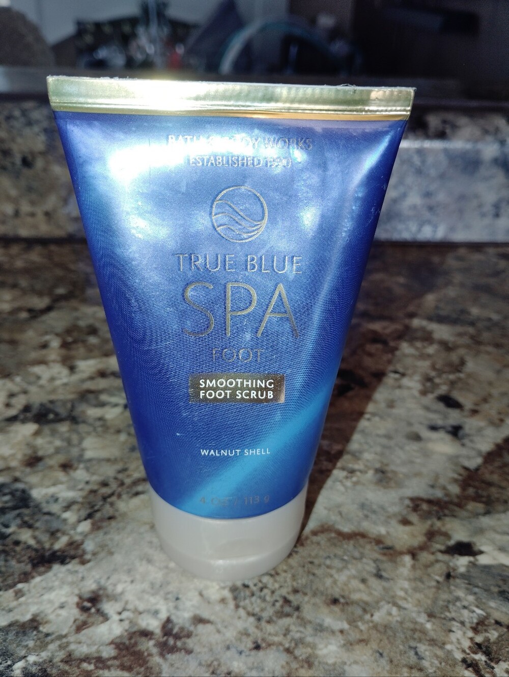 Bath & Body Works True Blue Spa Foot Smoothing Scrub - Blue & Gold New